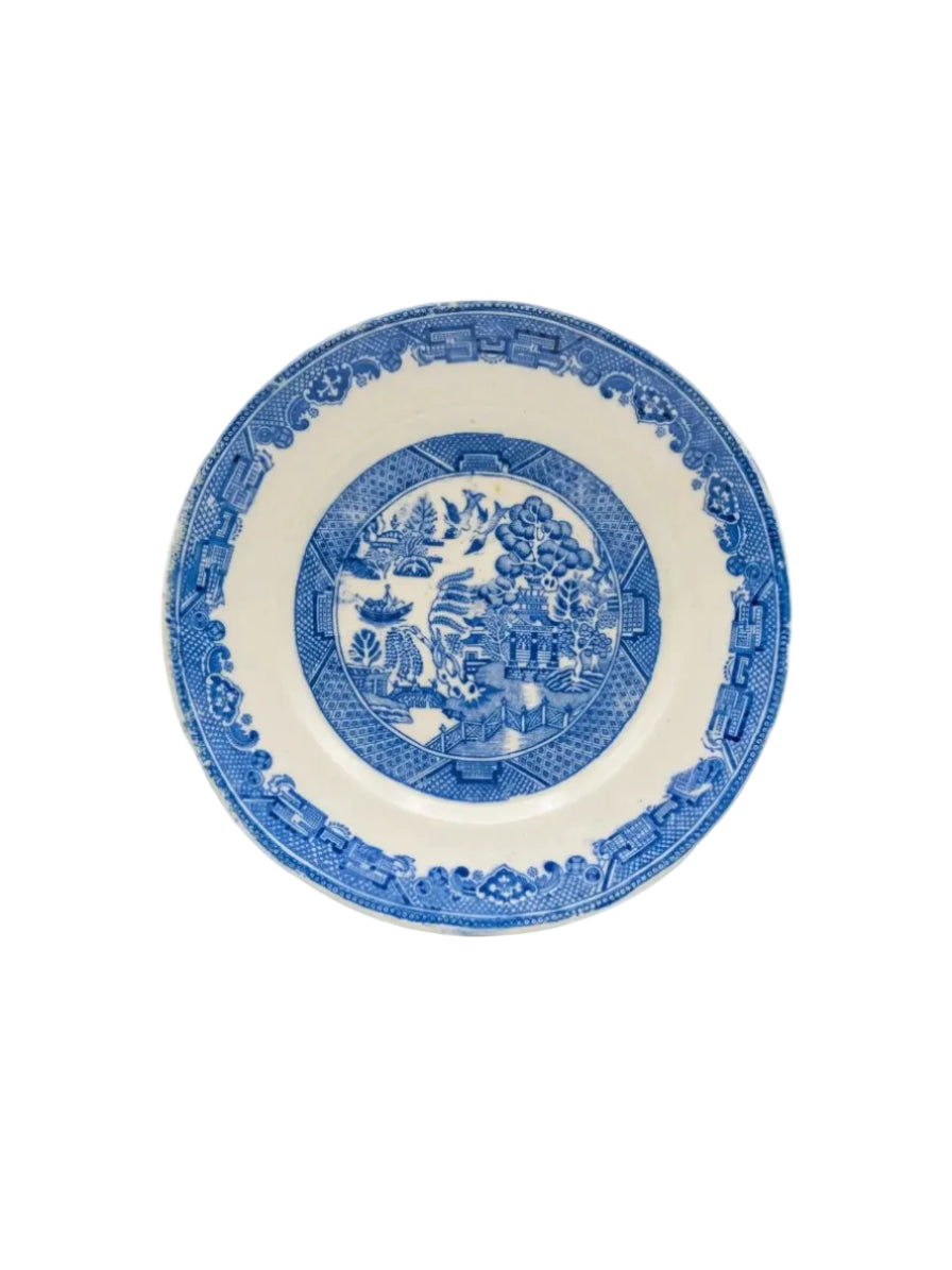Vintage Royal Stafford China Blue Willow Pattern Plate | Chinoiserie | England | Post-WWII c.1940s