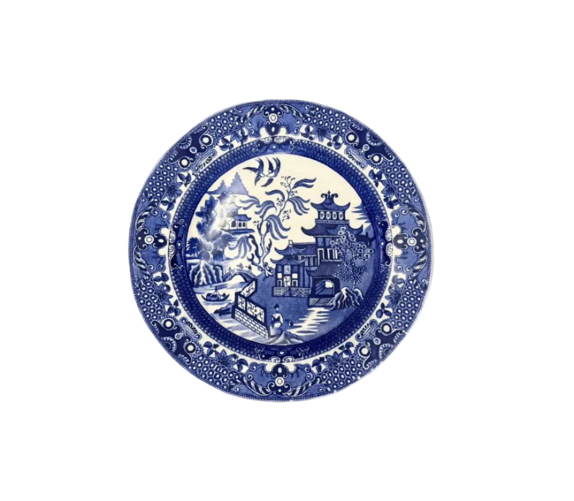 Vintage Wedgwood Blue & White Transferware Plate | Pagoda Landscape | Etruria England | c.1908–1930s