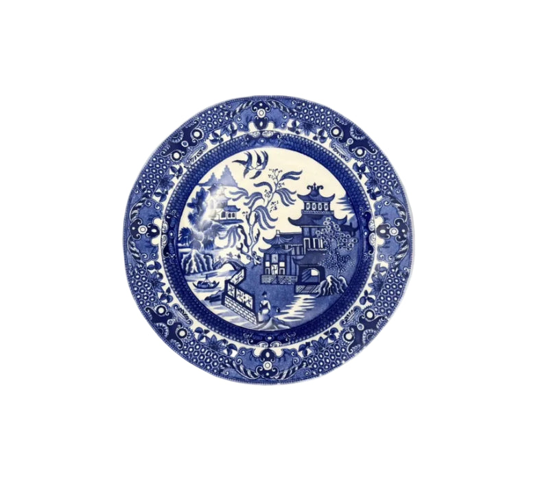 Vintage Wedgwood Blue & White Transferware Plate | Pagoda Landscape | Etruria England | c.1908–1930s