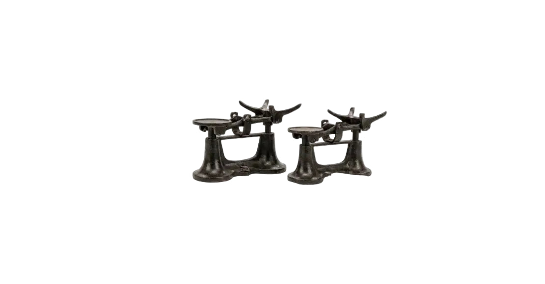 Antique Cast Iron Balance Scales — European Counter Scale