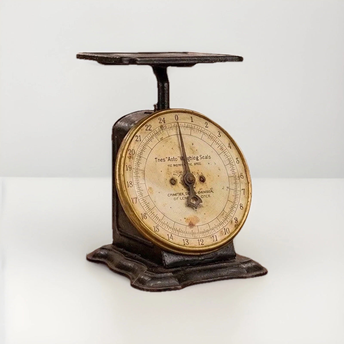 Antique Cast Iron 24lb Spring Scale – The 'Auto' by Chandler & Sons, Lincoln, UK 1850–1899
