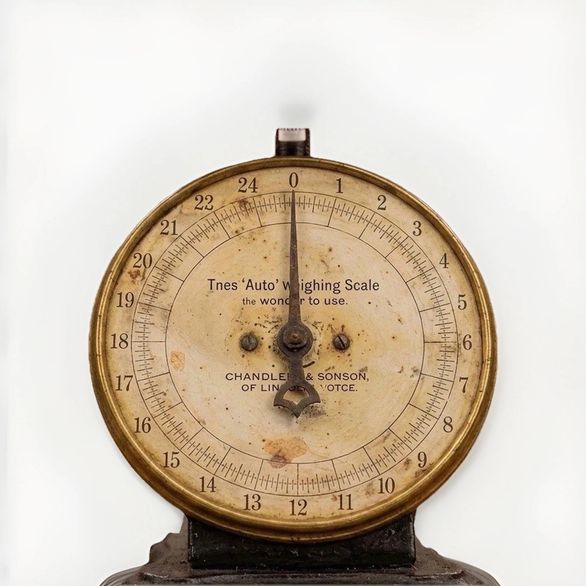 Antique Cast Iron 24lb Spring Scale – The 'Auto' by Chandler & Sons, Lincoln, UK 1850–1899