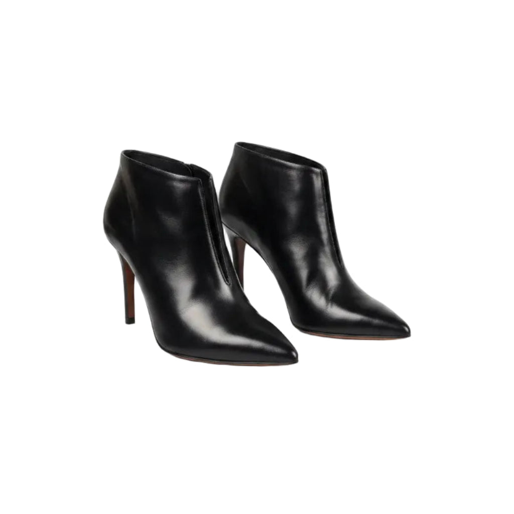 Céline Phoebe Philo Black Calfskin Sharp V-Neck Stiletto