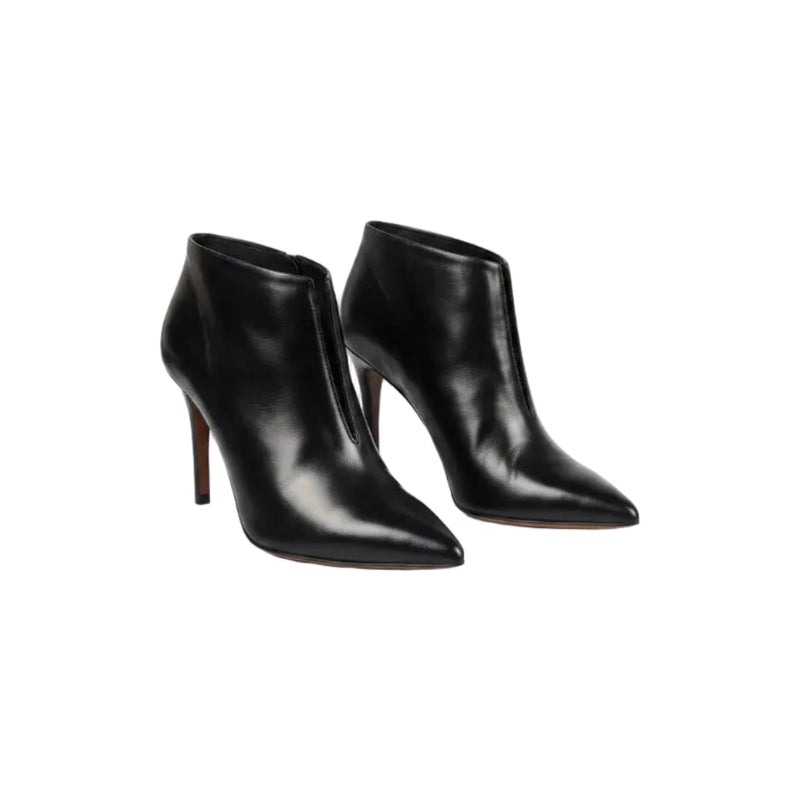 Céline Phoebe Philo Black Calfskin Sharp V-Neck Stiletto
