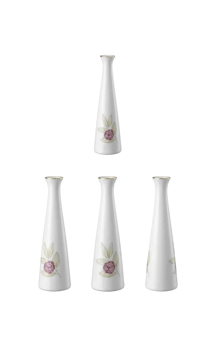 Rosenthal Germany Porcelain Bud Vase Pink Flower Gold Gilt
