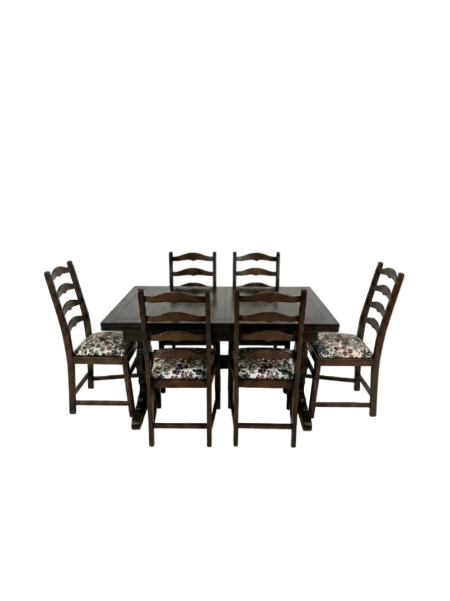Ercol Refectory Extension Dining Table & 6 Ladderback Chairs