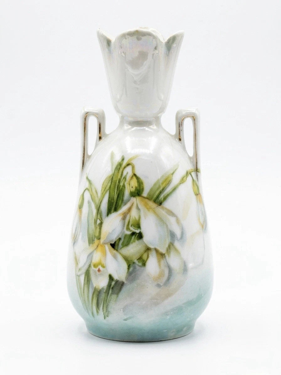 Antique R.S. Prussia Porcelain Vase – Art Nouveau Snowdrop