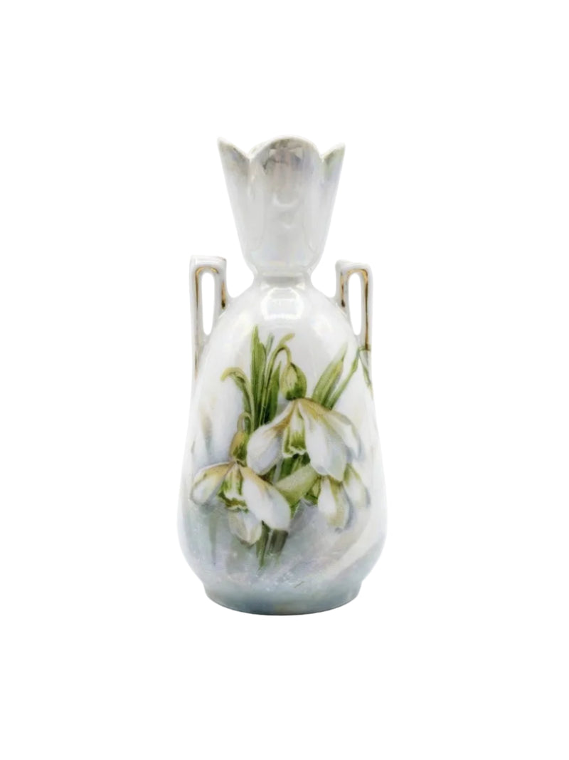 Antique R.S. Prussia Porcelain Vase – Art Nouveau Snowdrop