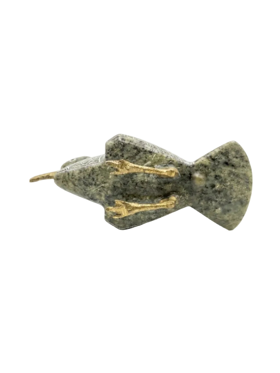 Vintage Hand-Carved Stone & Brass Ibis Bird Figurine – Egyptian