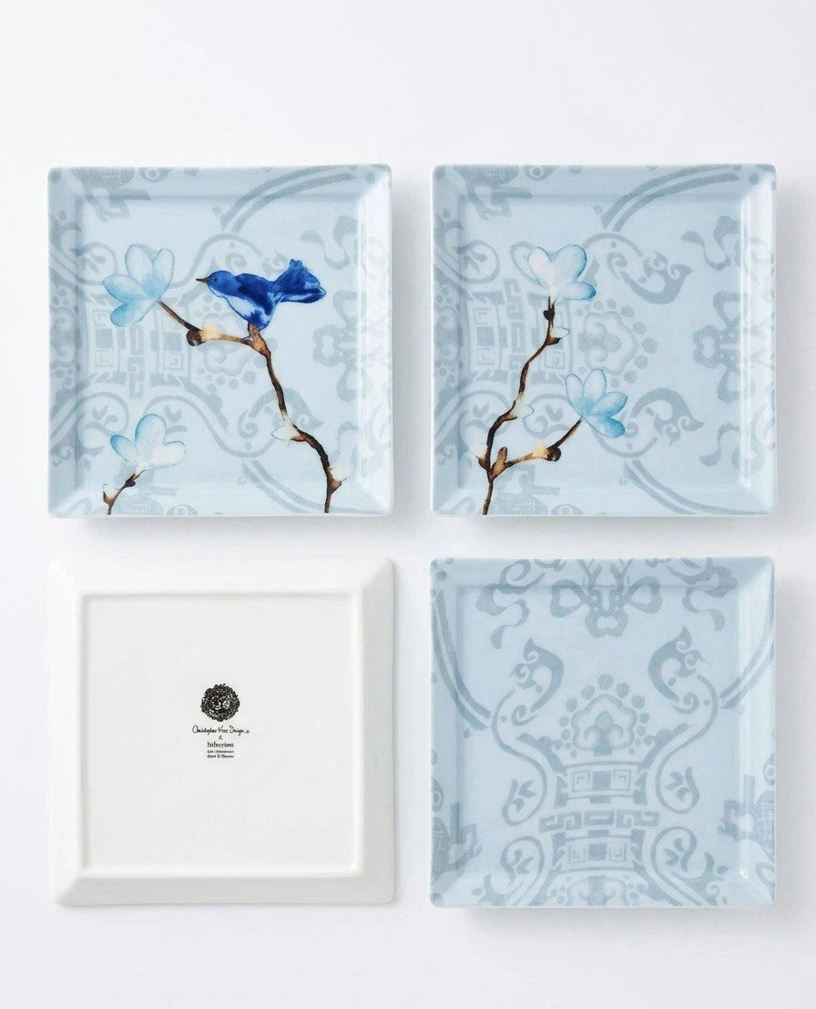 Christopher Vine Design Porcelain Platter & Coaster Set