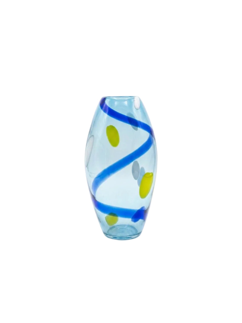 Vintage Studio Art Glass Vase – Blue Murano Style