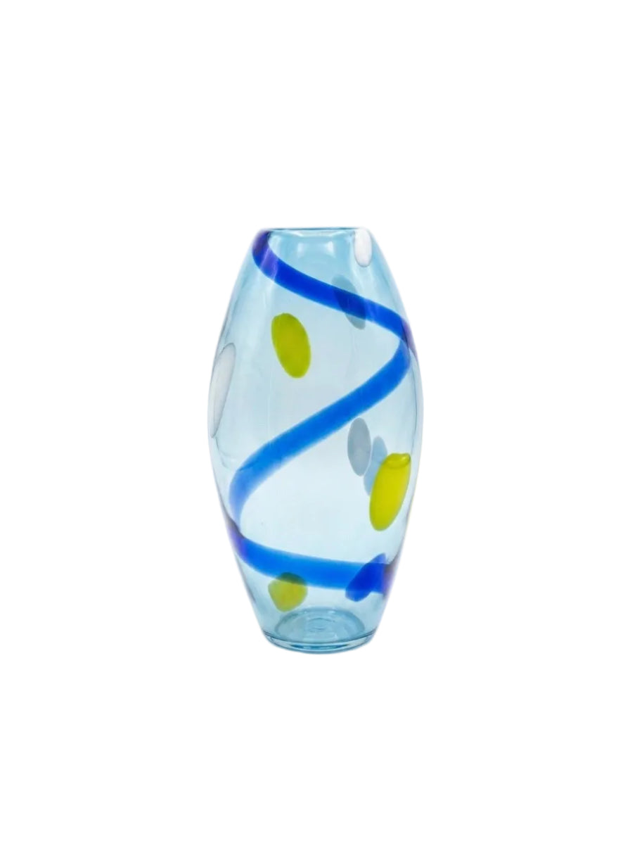 Vintage Studio Art Glass Vase – Blue Murano Style