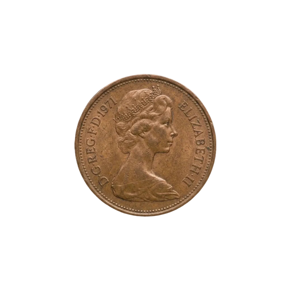 1971 UK 2p Coin NEW PENCE  First Decimal  Queen Elizabeth II