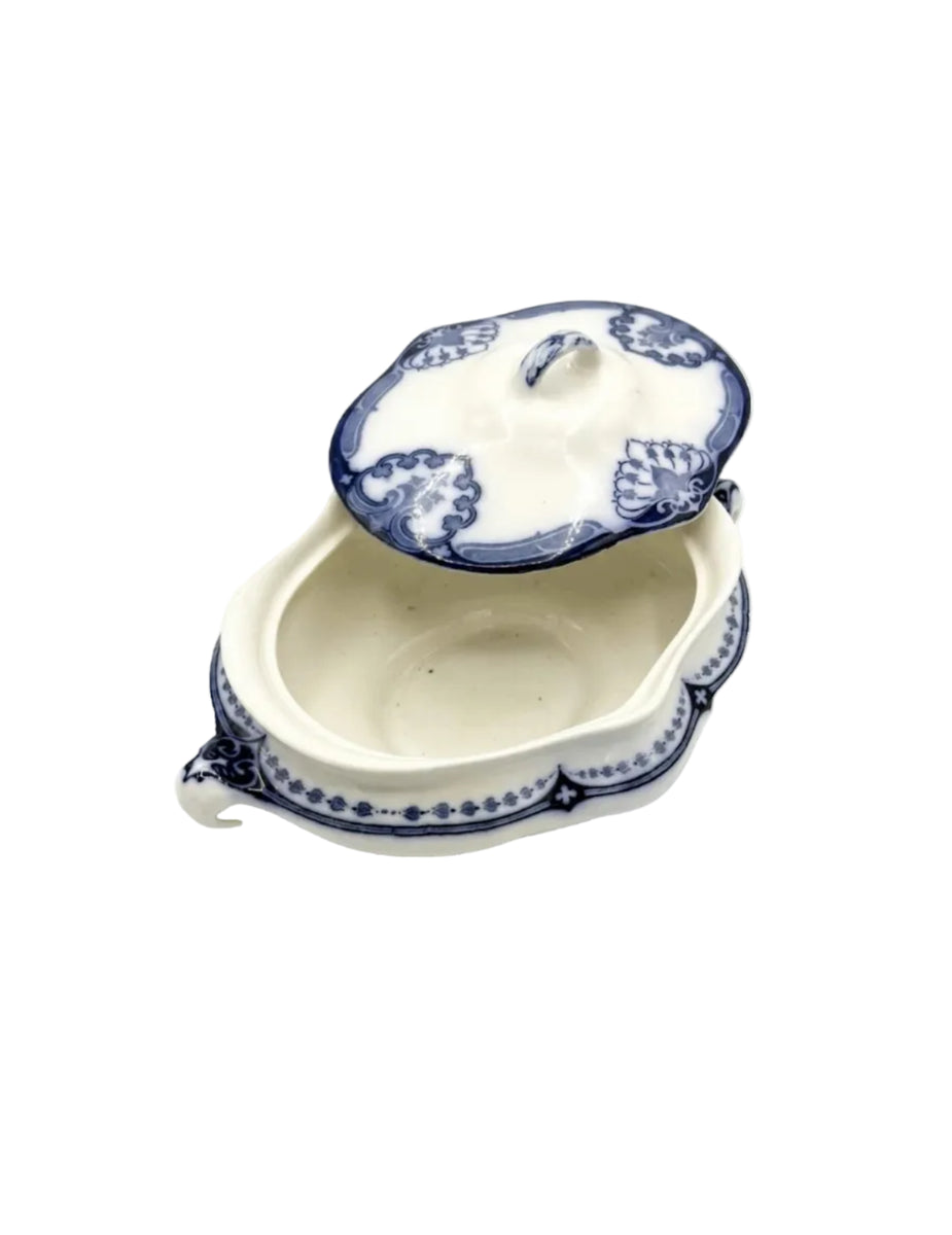Antique Festoon Blue & White Tureen T.G.& C. Ld. Staffordshire
