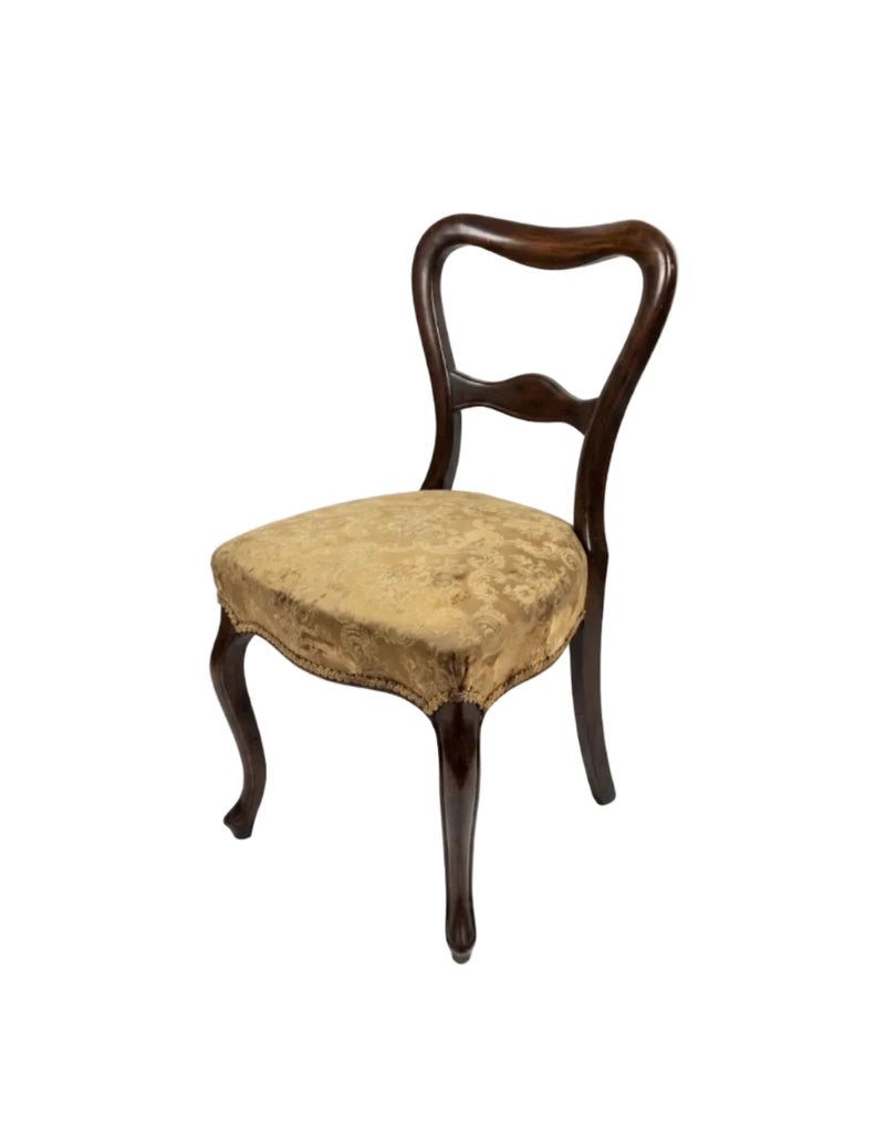 Antique Victorian Balloon Back Dining Chairs — Pair