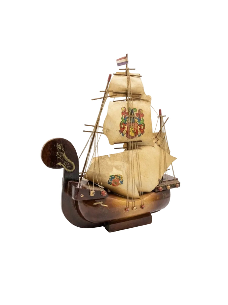 Vintage Spanish Galleon Wooden Ship Lamp Mood Light