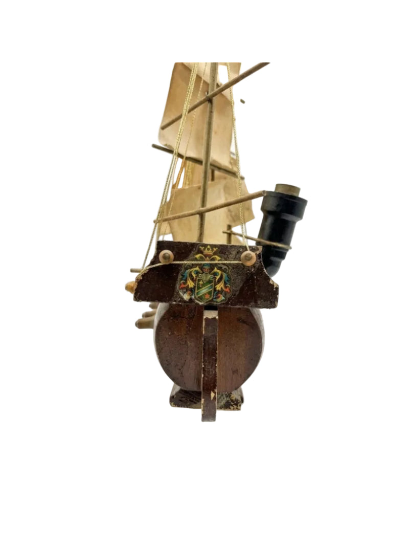 Vintage Spanish Galleon Wooden Ship Lamp Mood Light