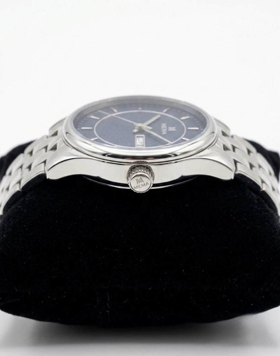 MEMA Men Stainless Steel Quartz Watch Black Dial