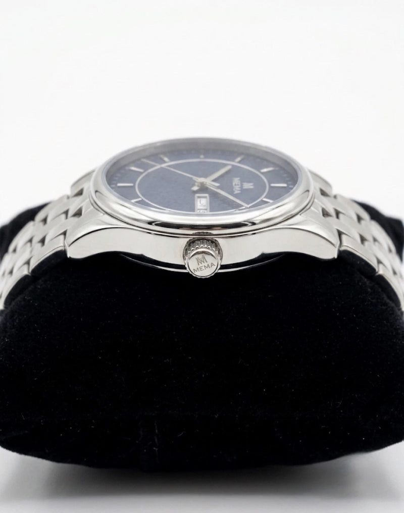 MEMA Men Stainless Steel Quartz Watch Black Dial