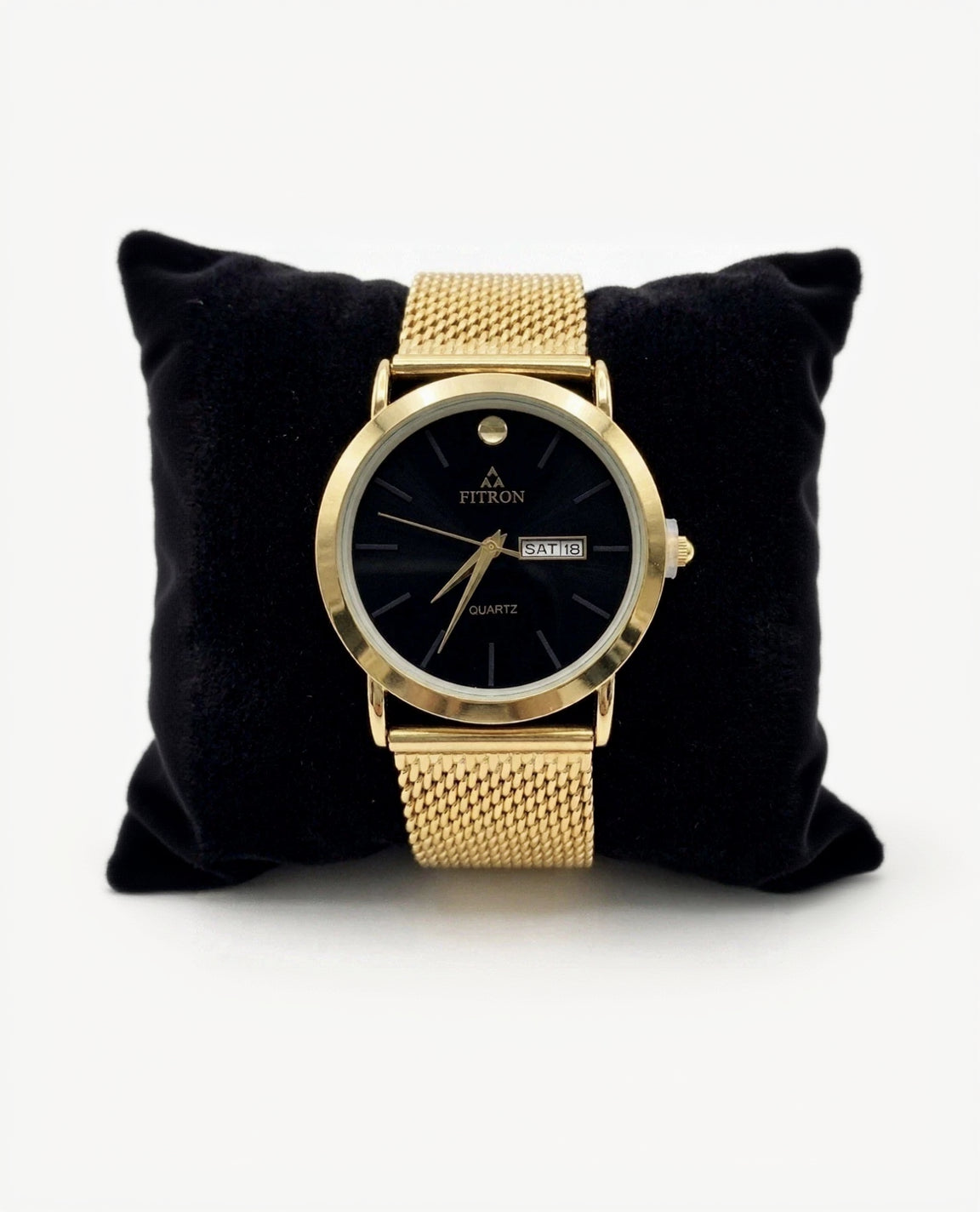 Fitron Quartz Gold Tone Men's Mesh Strap Watch
