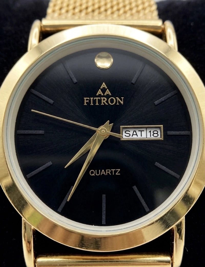 Fitron Quartz Gold Tone Men's Mesh Strap Watch
