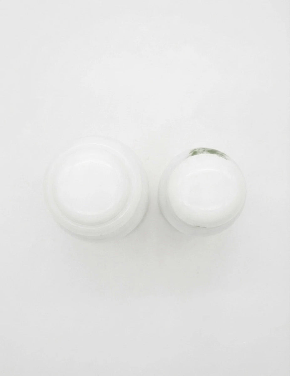Vintage Milk Glass Spice Jars – Pair, Made In Belgium