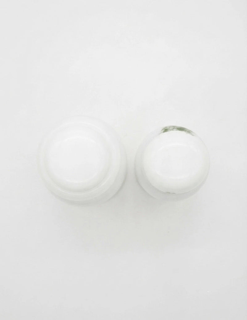 Vintage Milk Glass Spice Jars – Pair, Made In Belgium