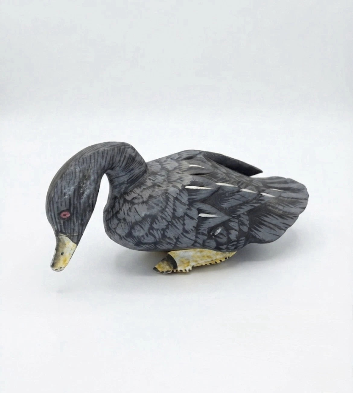 Vintage Hand Carved Wooden Duck Decoy Folk Art