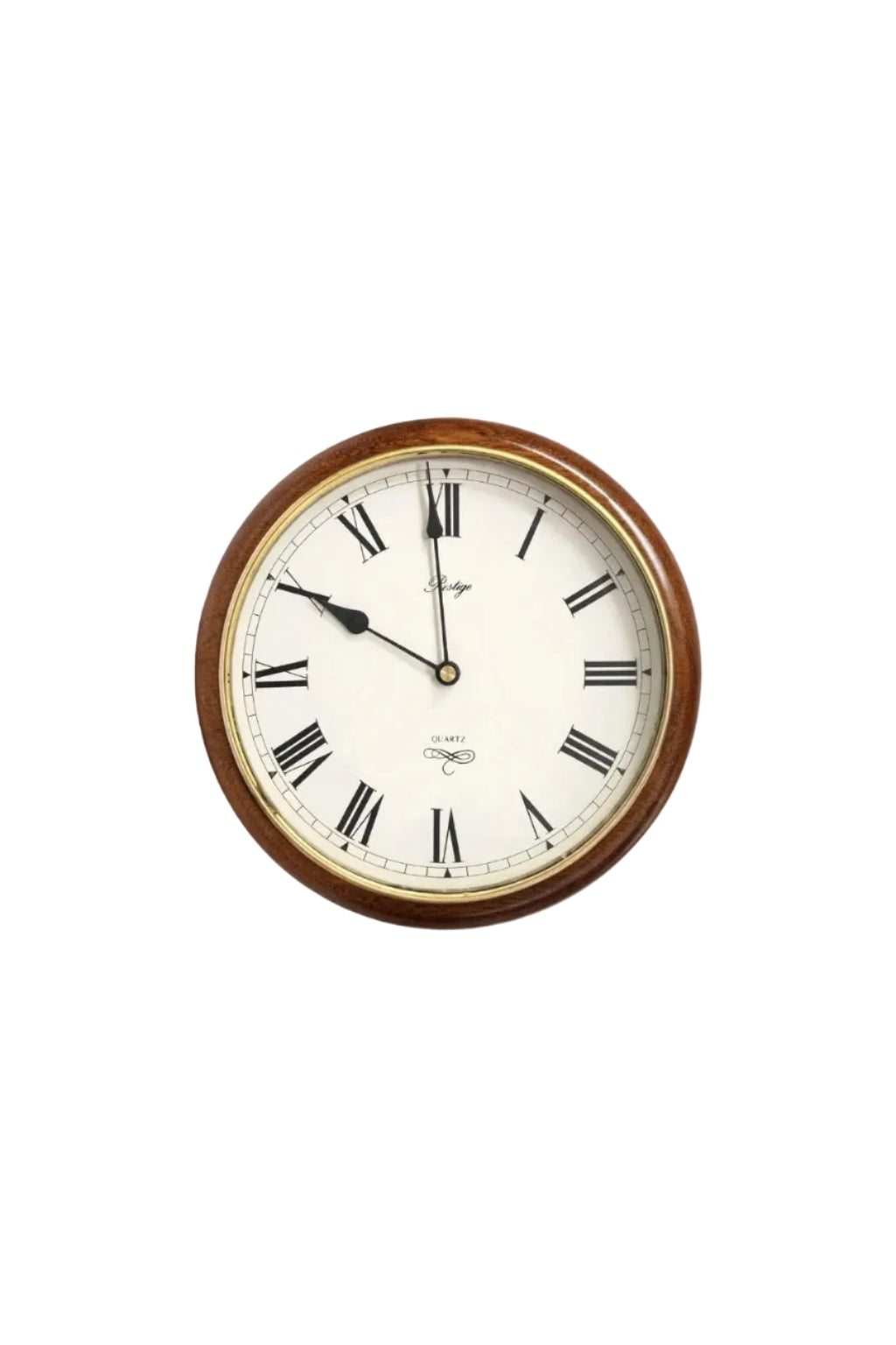 Vintage Prestige Quartz Wall Clock | Round Solid Wood Frame Baronet Heritage Series | c.1995