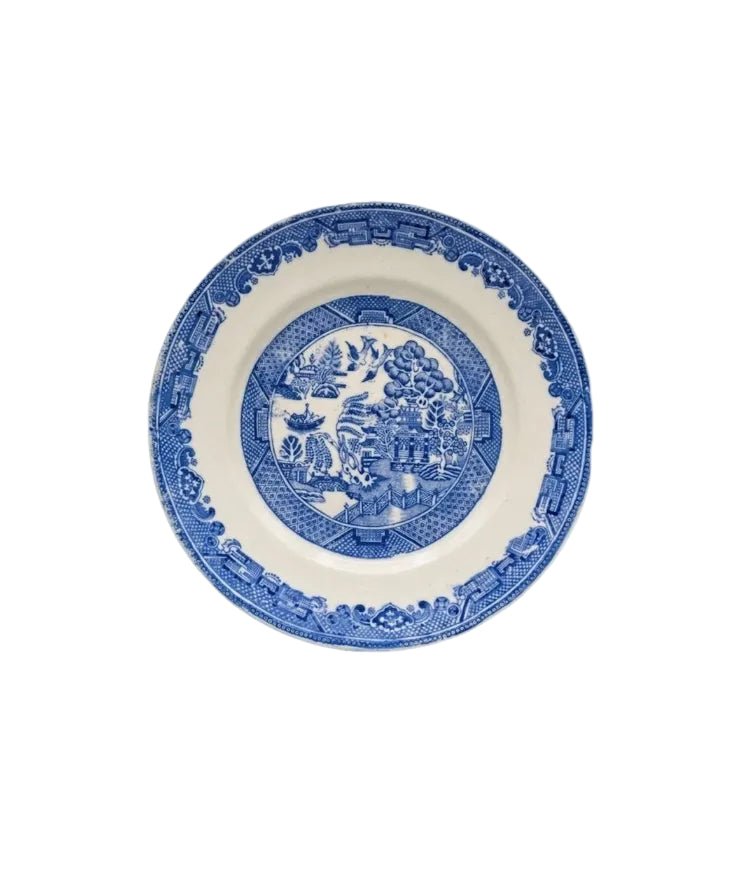 Vintage Royal Stafford China Blue Willow Pattern Plate | Chinoiserie | England | Post-WWII c.1940s