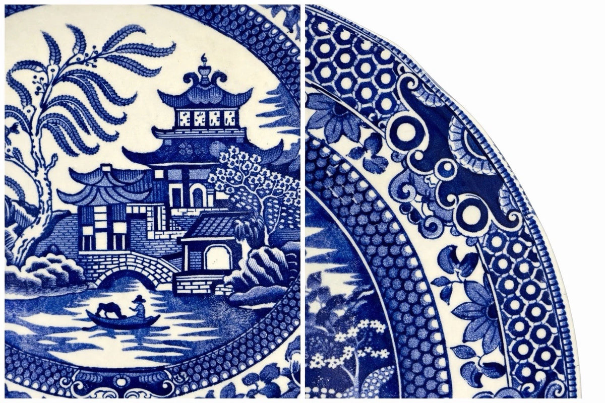 Vintage Wedgwood Blue & White Transferware Plate | Pagoda Landscape | Etruria England | c.1908–1930s