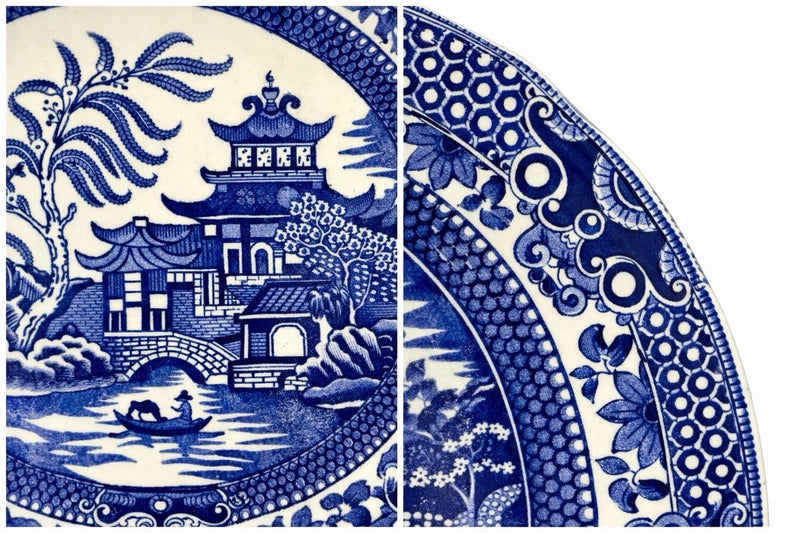 Vintage Wedgwood Blue & White Transferware Plate | Pagoda Landscape | Etruria England | c.1908–1930s