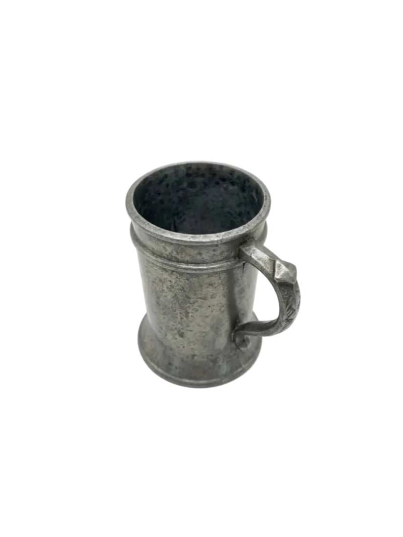 Vintage Miniature UK Pewter Tankard – Heraldic Lion Crest – Small Collectible