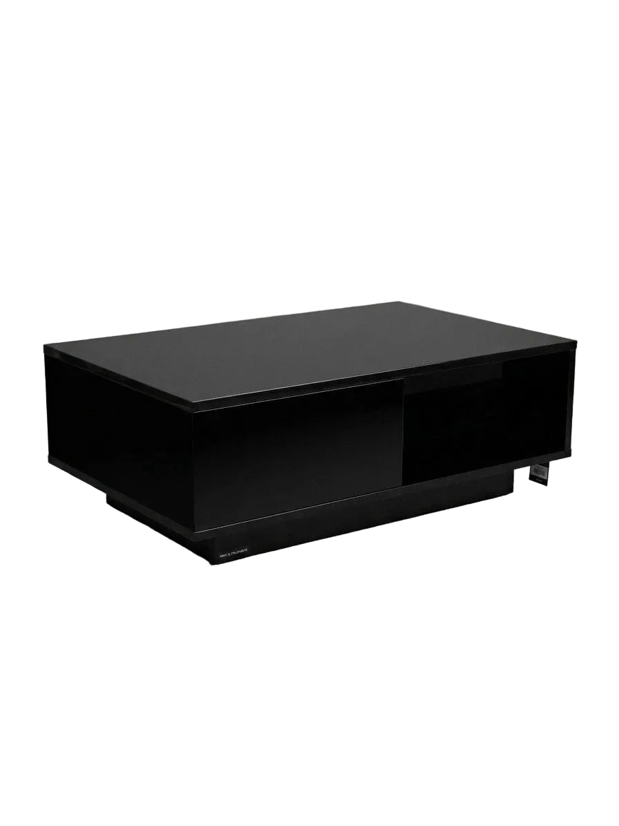 Modern Black Entertainment Set, Long TV Unit with & Coffee Table