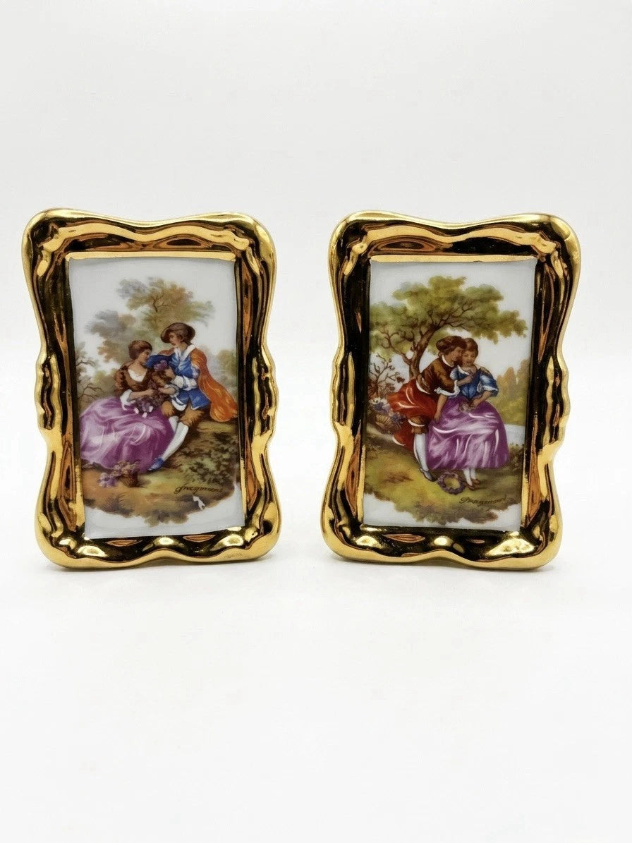 Vintage Limoges Porcelaine d'Art Miniature Easel Frames