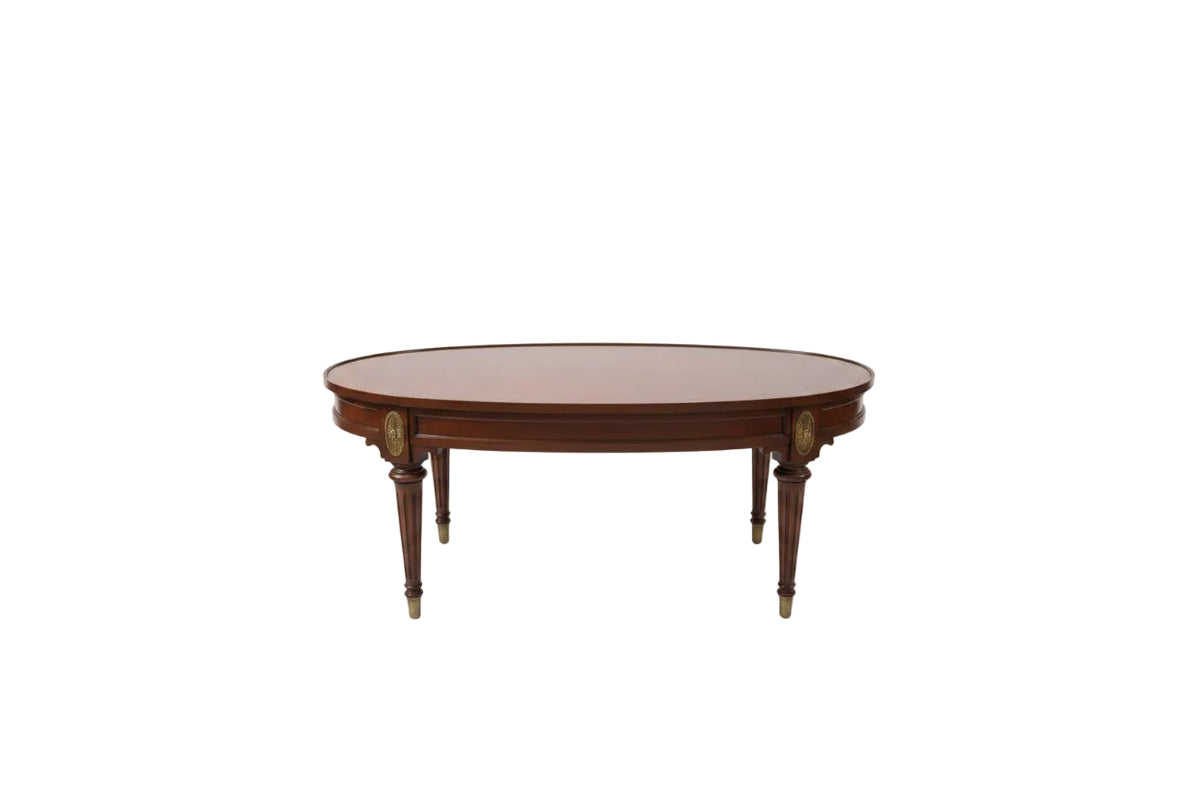 Vintage Heritage Oval Coffee Table Solid Wood Sunburst