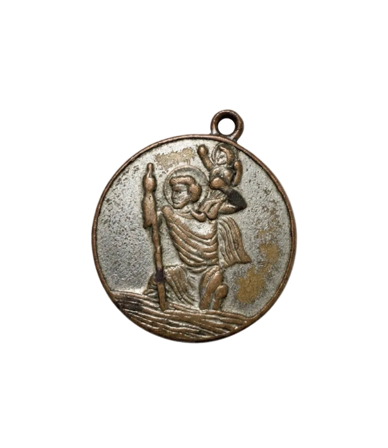 Vintage St Christopher Medal Pendant UK 1994 Papal Case