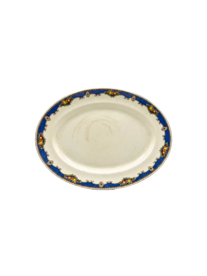 Antique Wilton Ware AGHJ England 27pc Blue Fruit Dinner Set