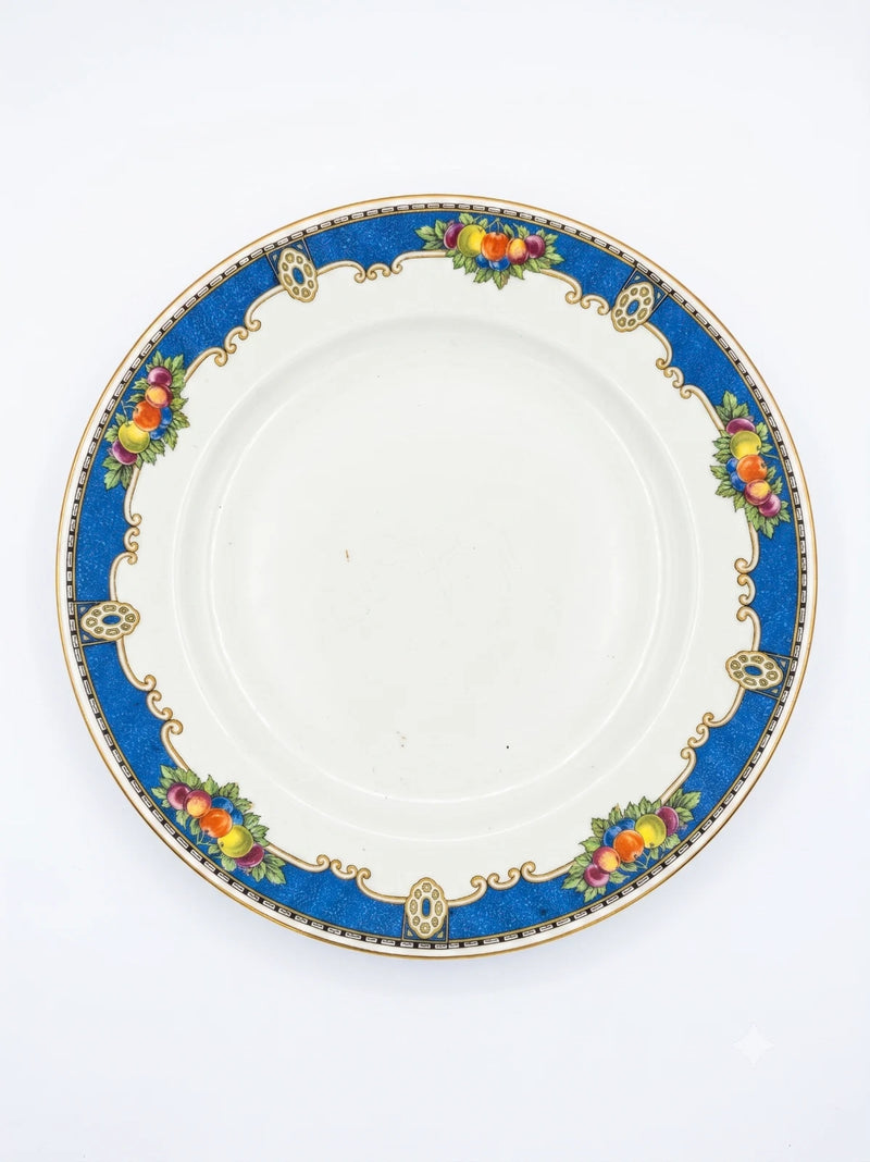 Antique Wilton Ware AGHJ England 27pc Blue Fruit Dinner Set