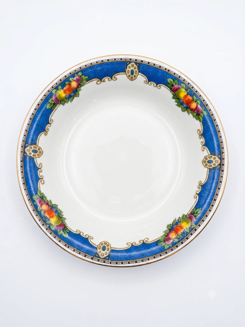 Antique Wilton Ware AGHJ England 27pc Blue Fruit Dinner Set