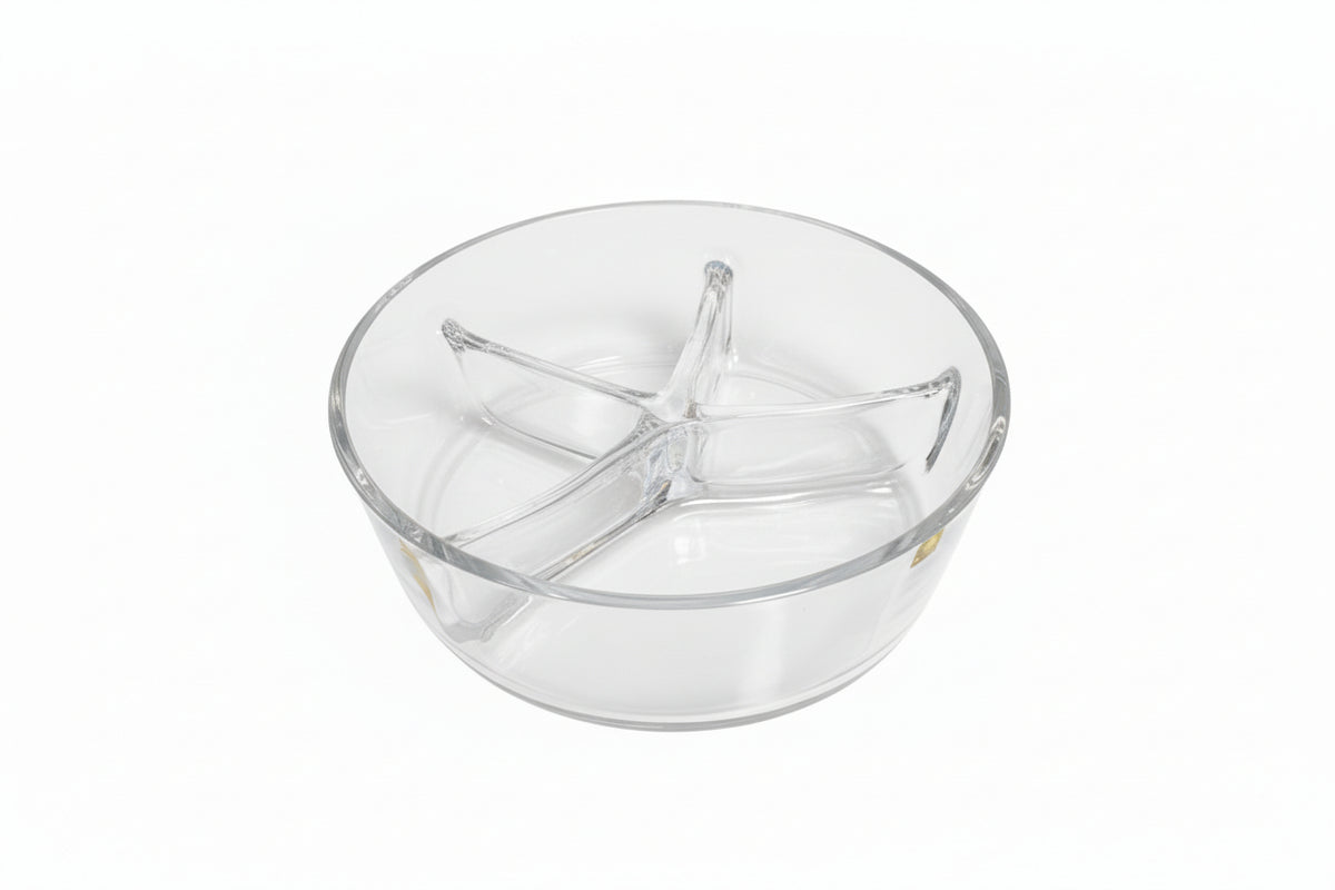 Vintage Royal Krona Sweden Divided Glass Serving Dish Bowl 4 Section MCM Scandi|286956493368