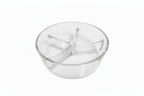 Vintage Royal Krona Sweden Divided Glass Serving Dish Bowl 4 Section MCM Scandi|286956493368