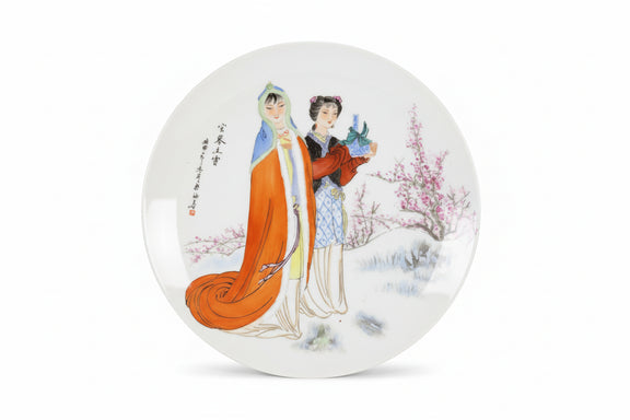 Imperial Jingdezhen Beauties Red Mansion Plate XUE BAOQIN Spring Snow Framed|286946369049