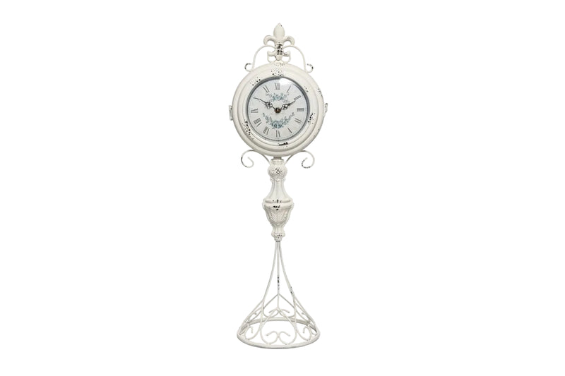 Vintage Shabby Chic Double-Sided Pedestal Clock - French Country Style