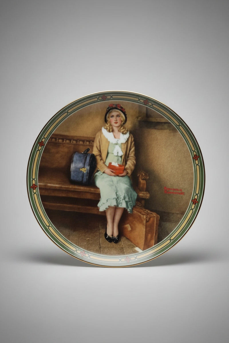 Norman Rockwell "Waiting for the Train" Collector Plate - Edwin M. Knowles -|286939810105