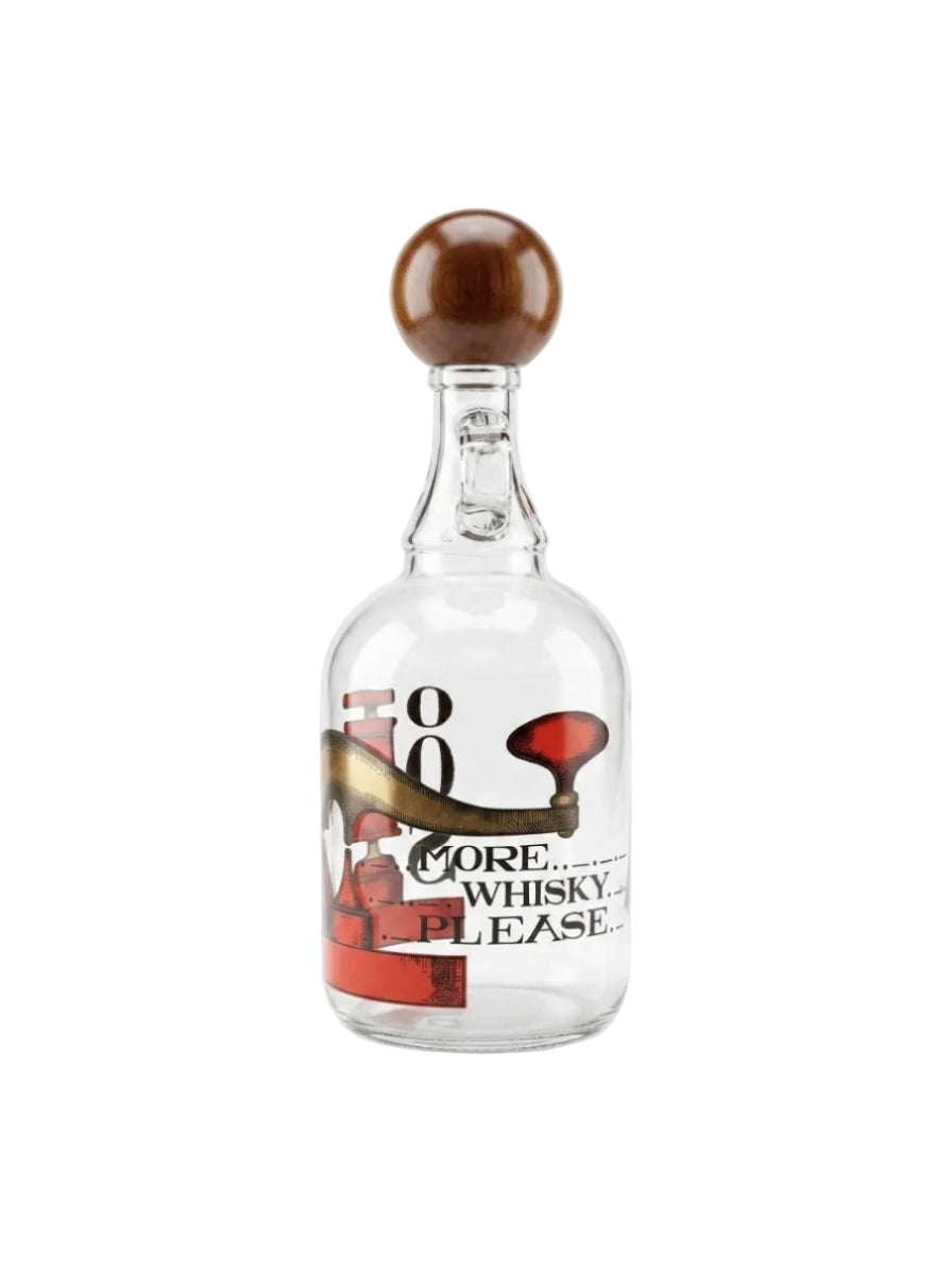 Vintage Glass Whisky Decanter "SOS More Whisky Please" Jug