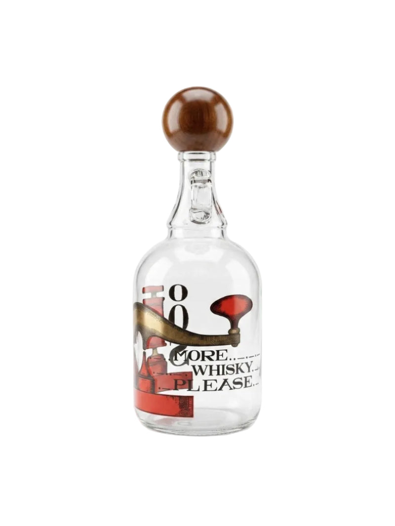 Vintage Glass Whisky Decanter "SOS More Whisky Please" Jug