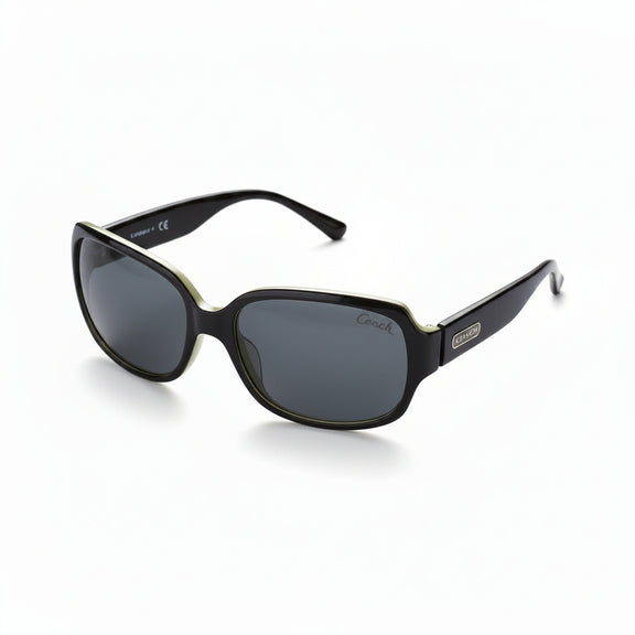 Authentic COACH Ginger S496 Sunglasses - Black & Green Script - Oversized Y2K|287170237056