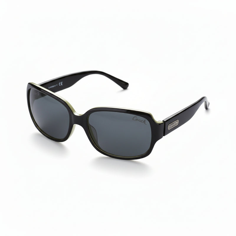 Authentic COACH Ginger S496 Sunglasses - Black & Green Script - Oversized Y2K|287170237056