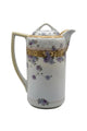 Antique Japanese Meiji Hand Painted Porcelain Chocolate Pot Floral Gilt